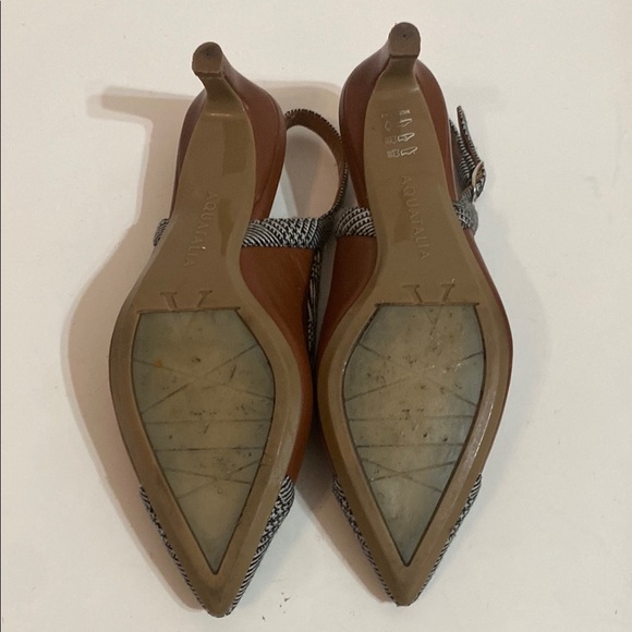 Aquatalia Elegant Brown and Black Slingback Heels - Picture 9 of 12